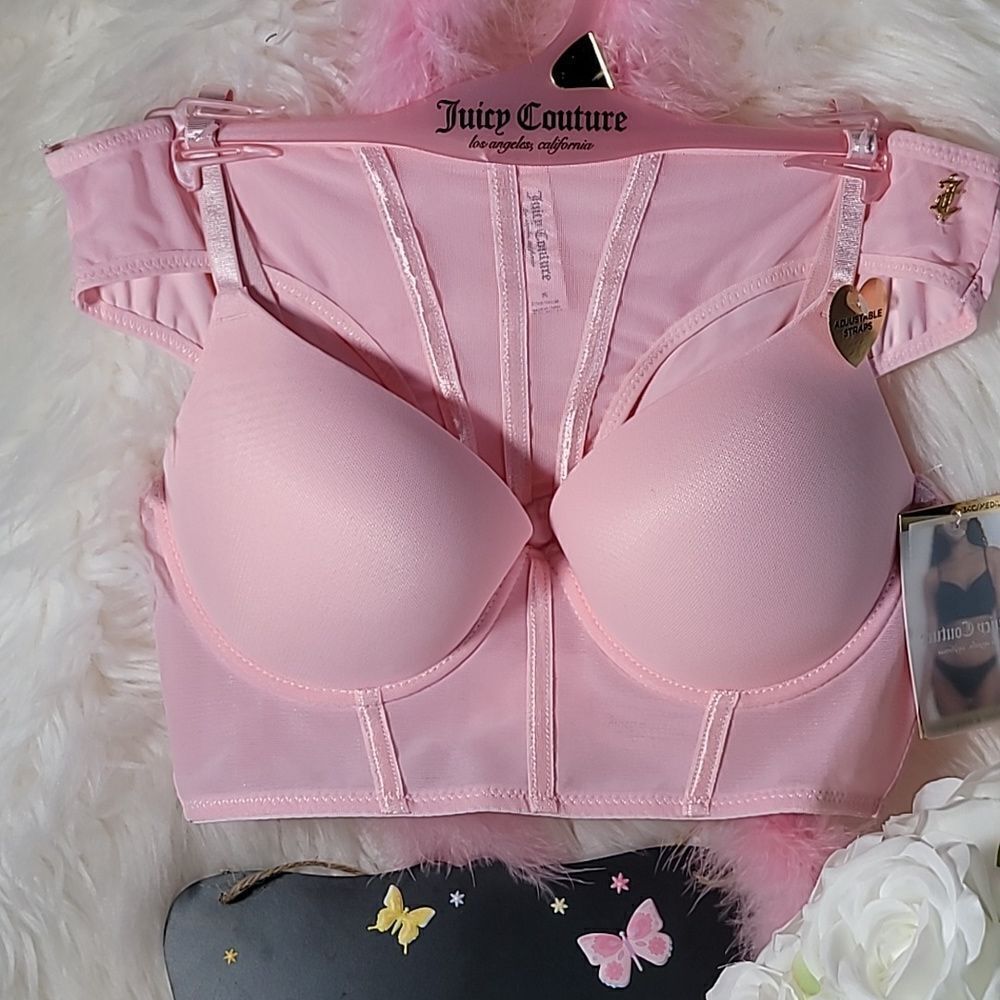 1822 JUICY COUTURE  Pink Bra Set  Pus Up Bra -Panty NWT